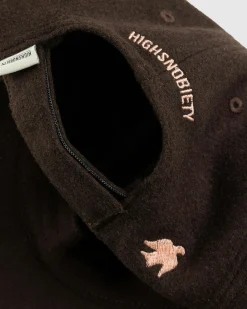 Sant Ambroeus Wool Logo Cap Dark Brown- Hats