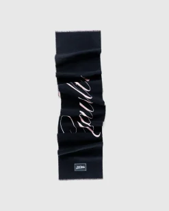 Jean Paul Gaultier Wool Scarf With Gaultier Signature Black/Pale Pink- Scarves