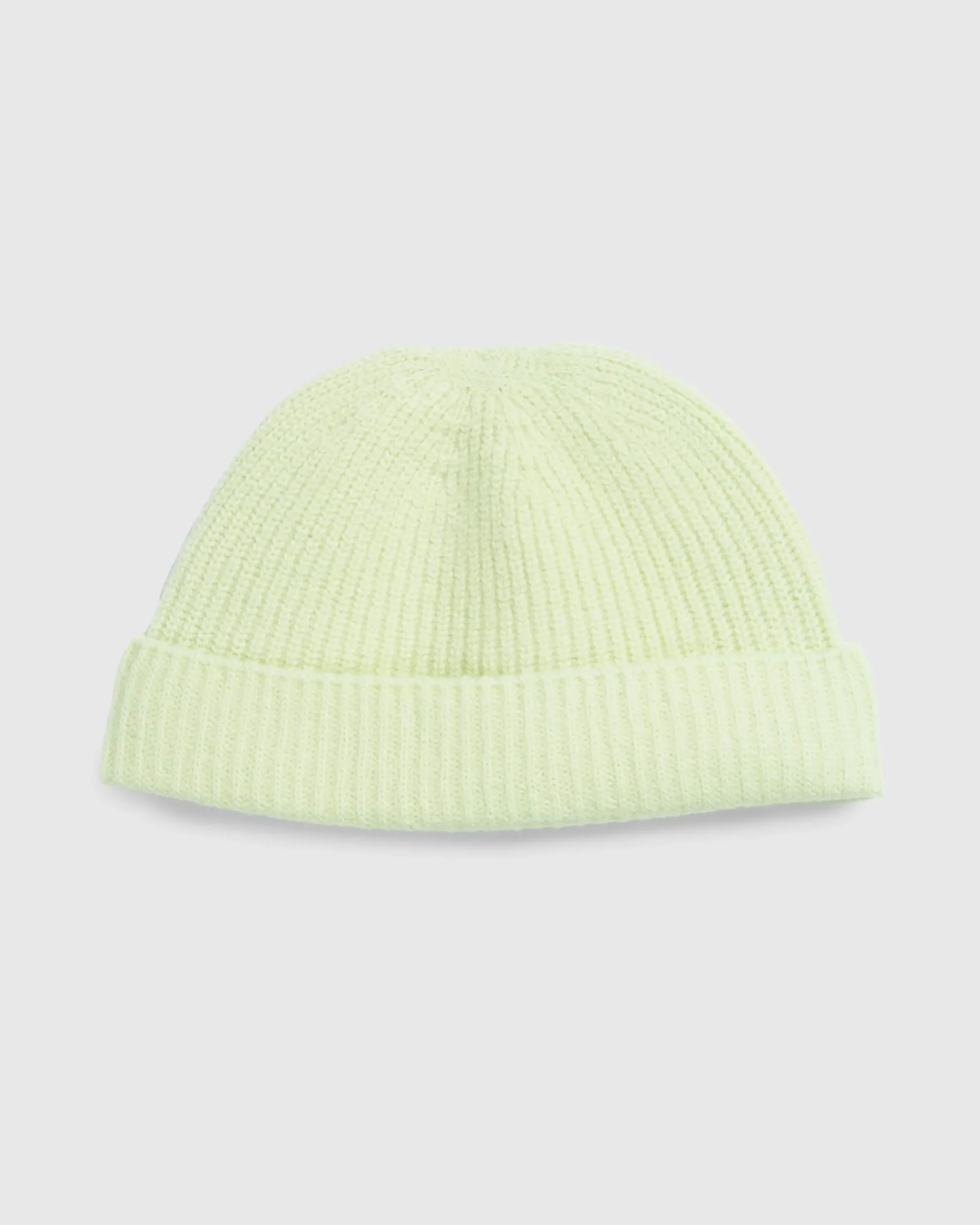 Auralee Wool Soft Cord Knit Cap Light Lime- Hats