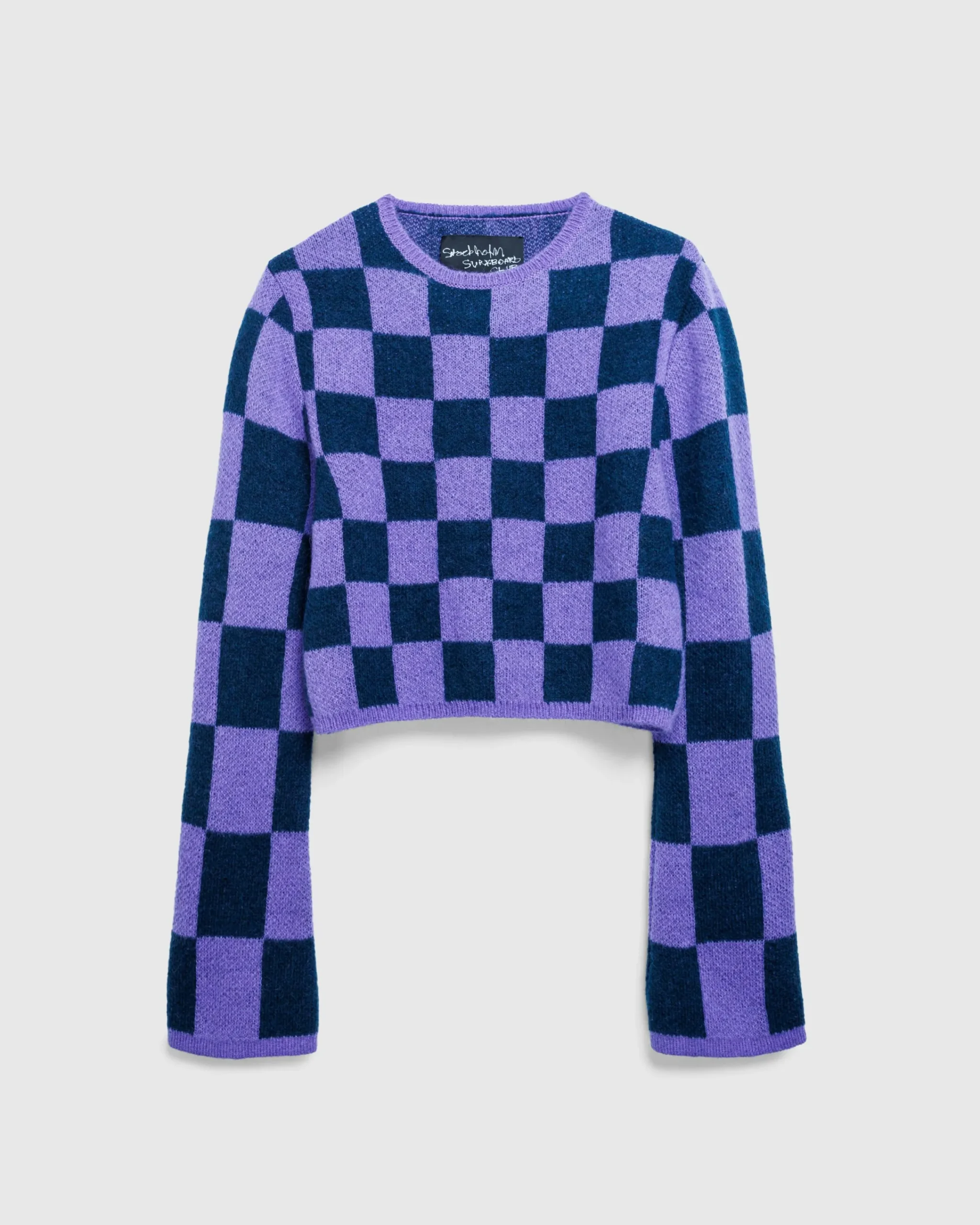 Stockholm Surfboard Club Yoko Top Purple Check- Knitwear