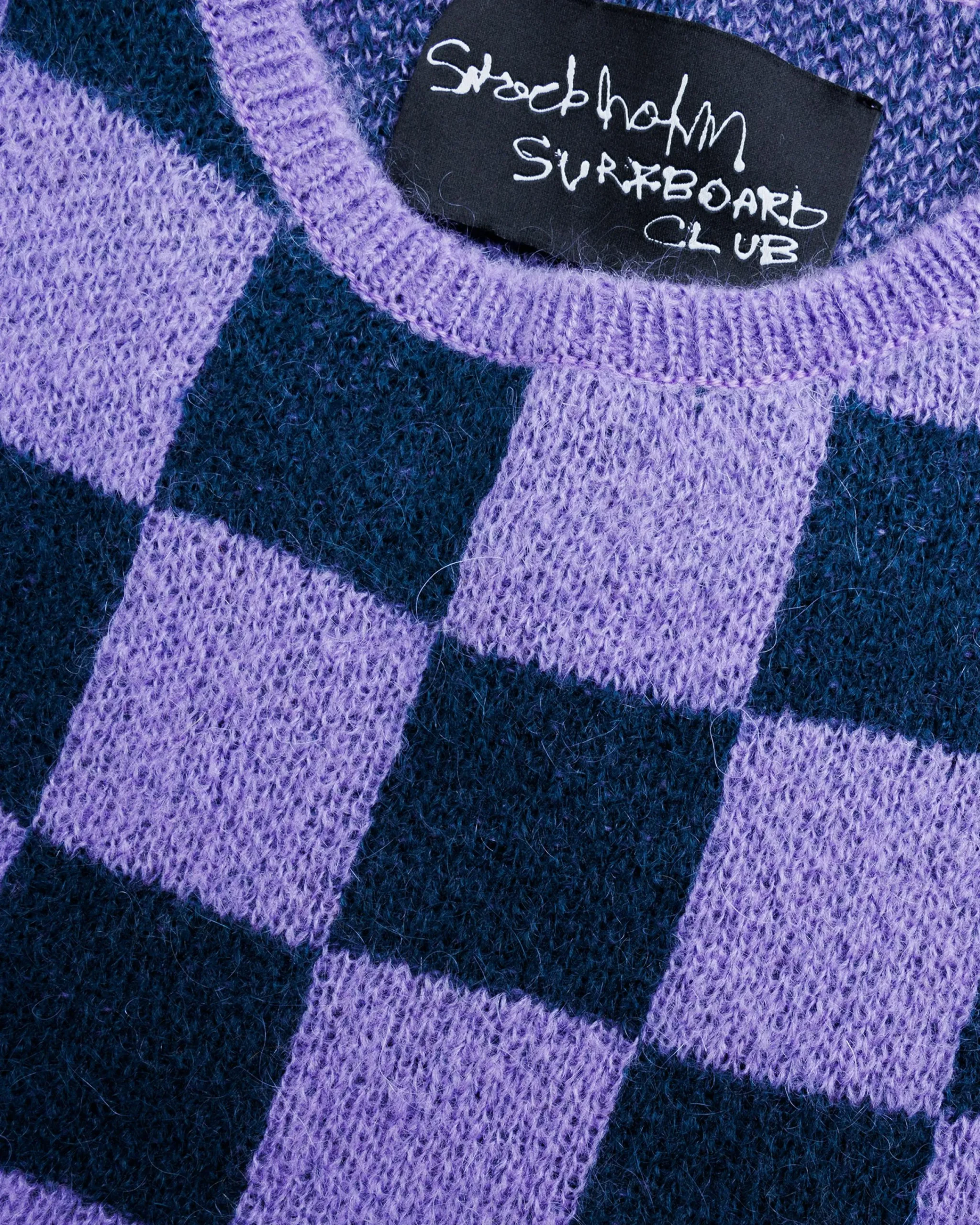 Stockholm Surfboard Club Yoko Top Purple Check- Knitwear