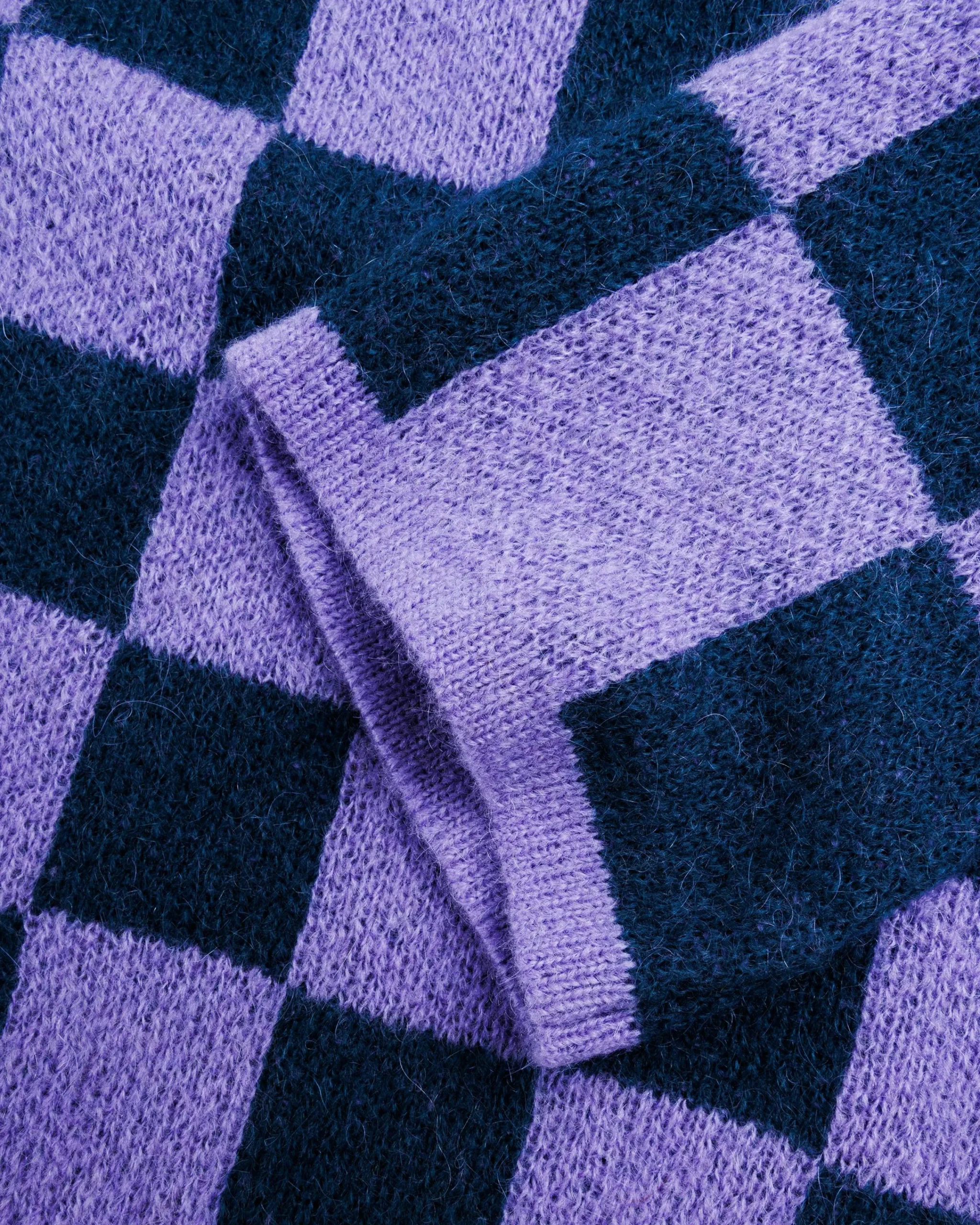 Stockholm Surfboard Club Yoko Top Purple Check- Knitwear